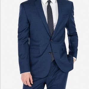 EXPRESS Slim Blue Wool-Blend Stretch Suit Jacket
